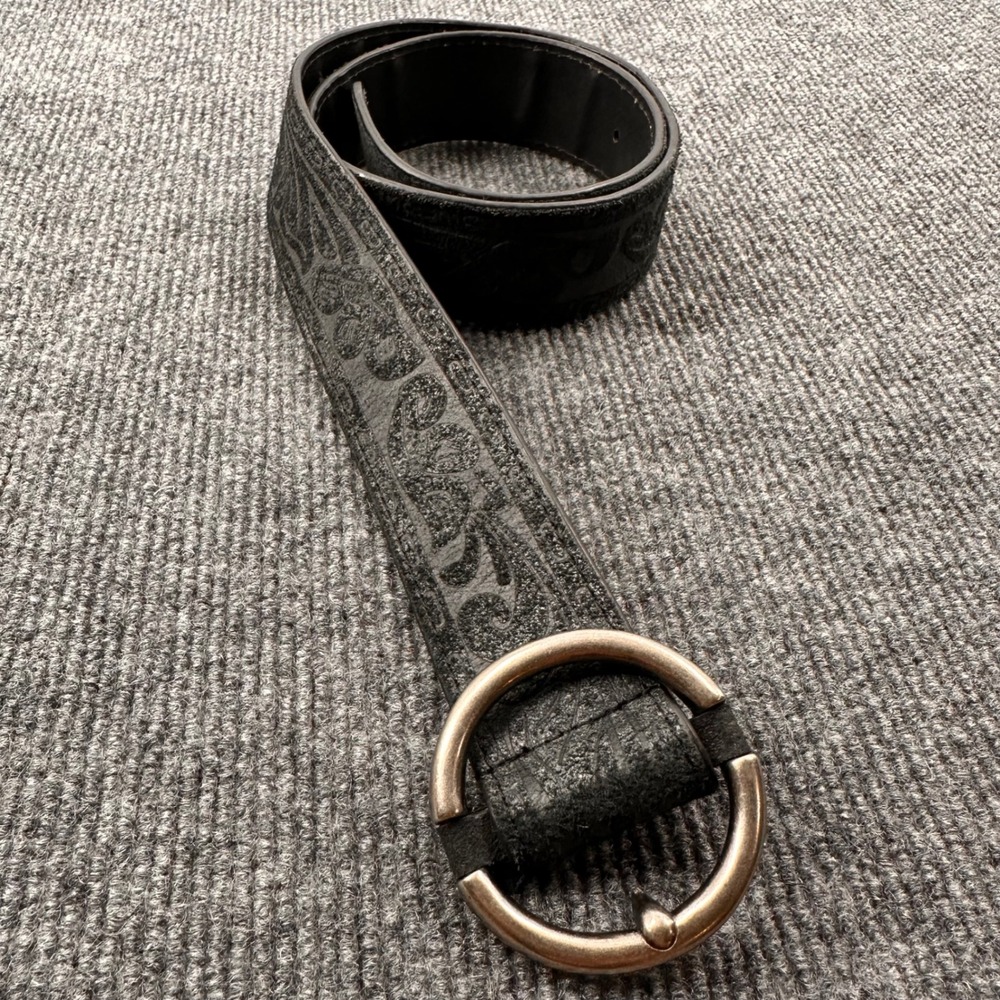 Classico Italia Belt Women S Embossed Floral Leather Black Vintage Casual Goth